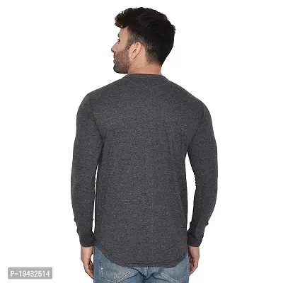 Tfurnish Grey Cotton Blend Solid Long Sleeves Casual Shirts For Men-thumb2