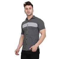 Men's Short Sleeves Spread Shirt (Grey)_S-thumb2