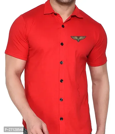 Stylish Cotton Blend Short  Sleeves Shirt For Men-thumb5