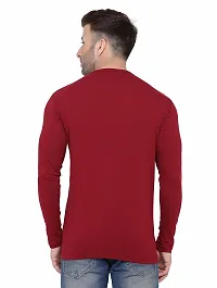 Stylish Cotton Blend Maroon Solid Tees For Men-thumb1