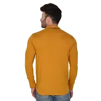 Tfurnish Gold Cotton Blend Solid Long Sleeves Casual Shirts For Men-thumb1
