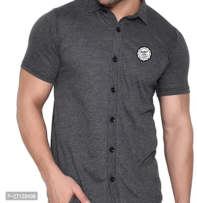 Stylish Cotton Blend Short  Sleeves Shirt For Men-thumb5