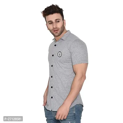 Stylish Cotton Blend Short  Sleeves Shirt For Men-thumb2