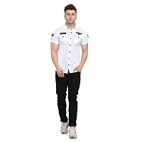 Men's Short Sleeves Spread Shirt (White)_S-thumb3