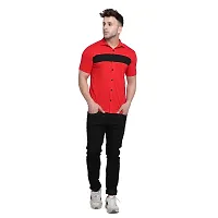 Men's Short Sleeves Spread Shirt (Red)_S-thumb3