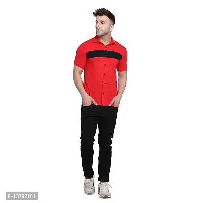 Men's Short Sleeves Spread Shirt (Red)_S-thumb4