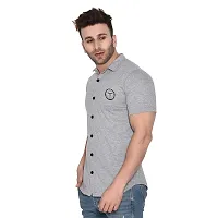 Cotton Blend Solid Short Sleeves Casual Shirts For Men-thumb4