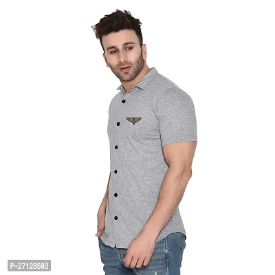 Stylish Cotton Blend Short  Sleeves Shirt For Men-thumb3