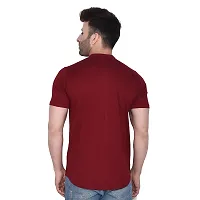 Tfurnish Maroon Cotton Blend Solid Short Sleeves Casual Shirts For Men-thumb1