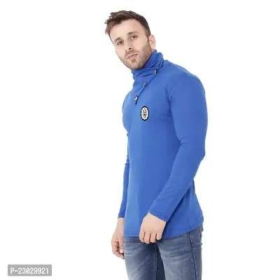 Men's Full Sleeves High Neck Tees ( Blue )_S-thumb3