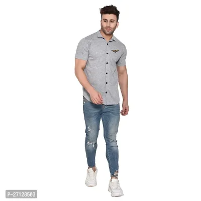 Stylish Cotton Blend Short  Sleeves Shirt For Men-thumb4