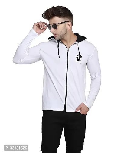 Stylish Cotton Blend White Printed Tees For Men