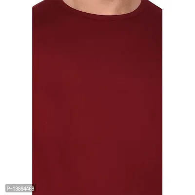 Men's Long Sleeves Round Neck Tees ( Maroon )_S-thumb5