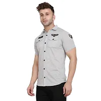 Men's Short Sleeves Spread Shirt (Silver)_S-thumb2