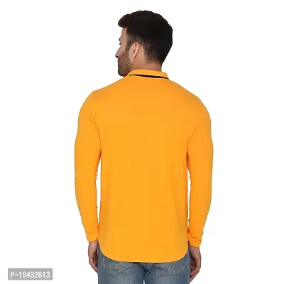 Tfurnish Yellow Cotton Blend Solid Long Sleeves Casual Shirts For Men-thumb2