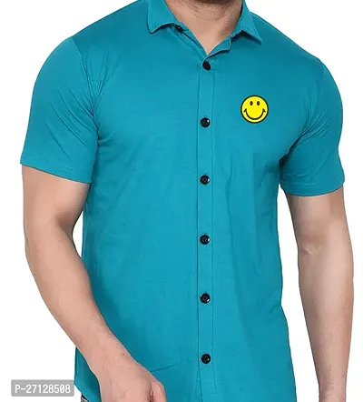 Stylish Cotton Blend Short  Sleeves Shirt For Men-thumb5