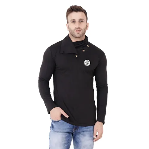 Trendy Mens Full Sleeves High Neck T-Shirt