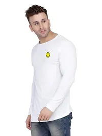 Stylish Cotton Blend White Solid Tees For Men-thumb2