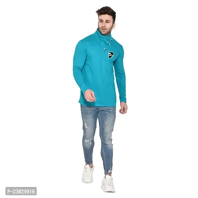 Men's Full Sleeves High Neck Tees ( Turquoise  )_S-thumb4