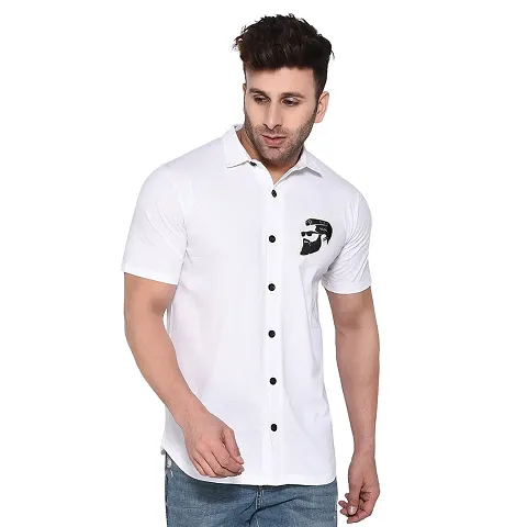 Mens Slim Fit Cotton Solid Casual Shirts