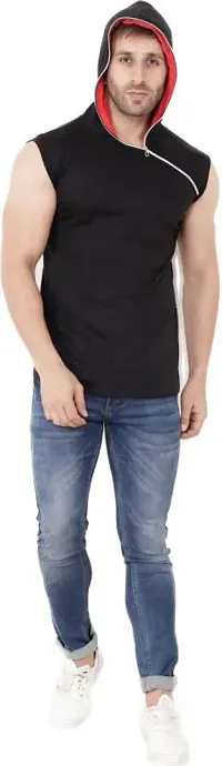 Stylish Cotton Blend Black Solid Tees For Men-thumb0