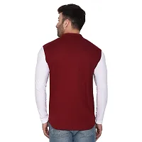 Tfurnish Maroon Cotton Blend Solid Long Sleeves Casual Shirts For Men-thumb1
