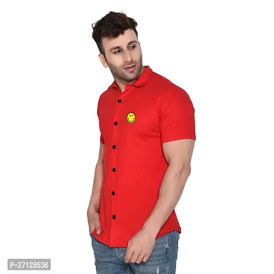 Stylish Cotton Blend Short  Sleeves Shirt For Men-thumb2