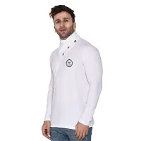 Men's Full Sleeves High Neck Tees ( White )_S-thumb2