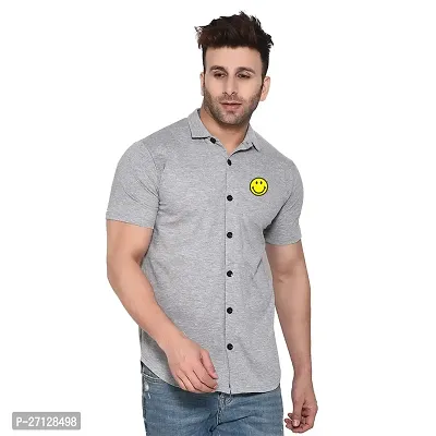 Stylish Cotton Blend Short  Sleeves Shirt For Men