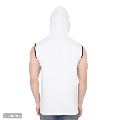 Men's Sleeveless Hooded Tees ( White )_S-thumb2