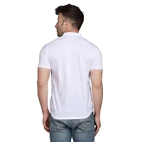 Men's Short Sleeves Spread Shirt (White)_S-thumb3