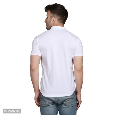 Men's Short Sleeves Spread Shirt (White)_S-thumb4