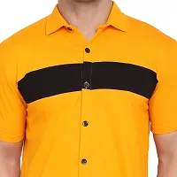 Men's Short Sleeves Spread Shirt (Yellow)_S-thumb4