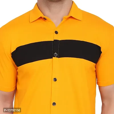 Men's Short Sleeves Spread Shirt (Yellow)_S-thumb5