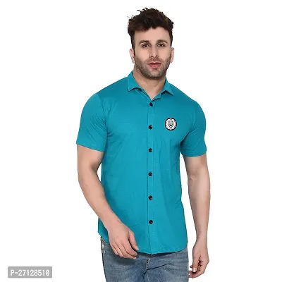 Stylish Cotton Blend Short  Sleeves Shirt For Men-thumb0
