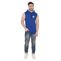 Men's Sleeveless Hooded Tees ( Blue )_S-thumb3