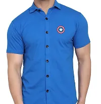 Stylish Cotton Blend Short  Sleeves Shirt For Men-thumb4