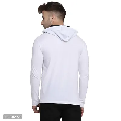 Stylish Cotton Blend White Solid Tees For Men-thumb2