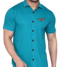 Stylish Cotton Blend Short  Sleeves Shirt For Men-thumb4