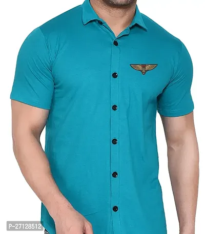 Stylish Cotton Blend Short  Sleeves Shirt For Men-thumb5