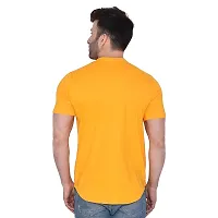 Tfurnish Yellow Cotton Blend Solid Short Sleeves Casual Shirts For Men-thumb1