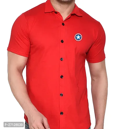 Stylish Cotton Blend Short  Sleeves Shirt For Men-thumb5