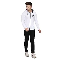 Stylish Cotton Blend White Solid Tees For Men-thumb4