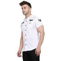 Men's Short Sleeves Spread Shirt (White)_S-thumb2