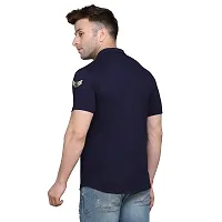 Men's Short Sleeves Spread Shirt (Navy Blue)_S-thumb1