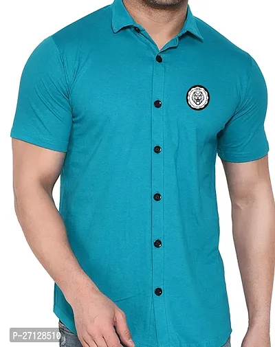 Stylish Cotton Blend Short  Sleeves Shirt For Men-thumb5