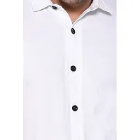 Tfurnish Men's Short Sleeves Spread Collar Shirt (White)_S-thumb3