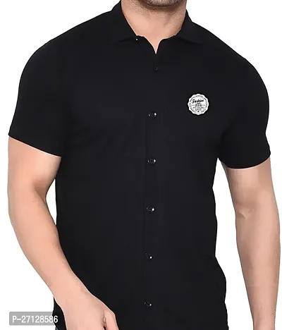 Stylish Cotton Blend Short  Sleeves Shirt For Men-thumb3