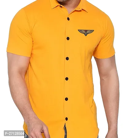 Stylish Cotton Blend Short  Sleeves Shirt For Men-thumb5