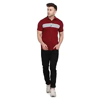 Men's Short Sleeves Spread Shirt (Maroon)_S-thumb1